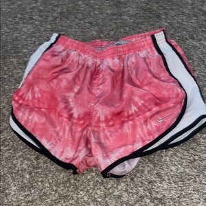 Nike Women's Pink Tie-Dye Shorts